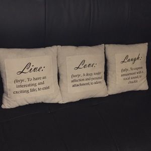 Live love laugh pillows